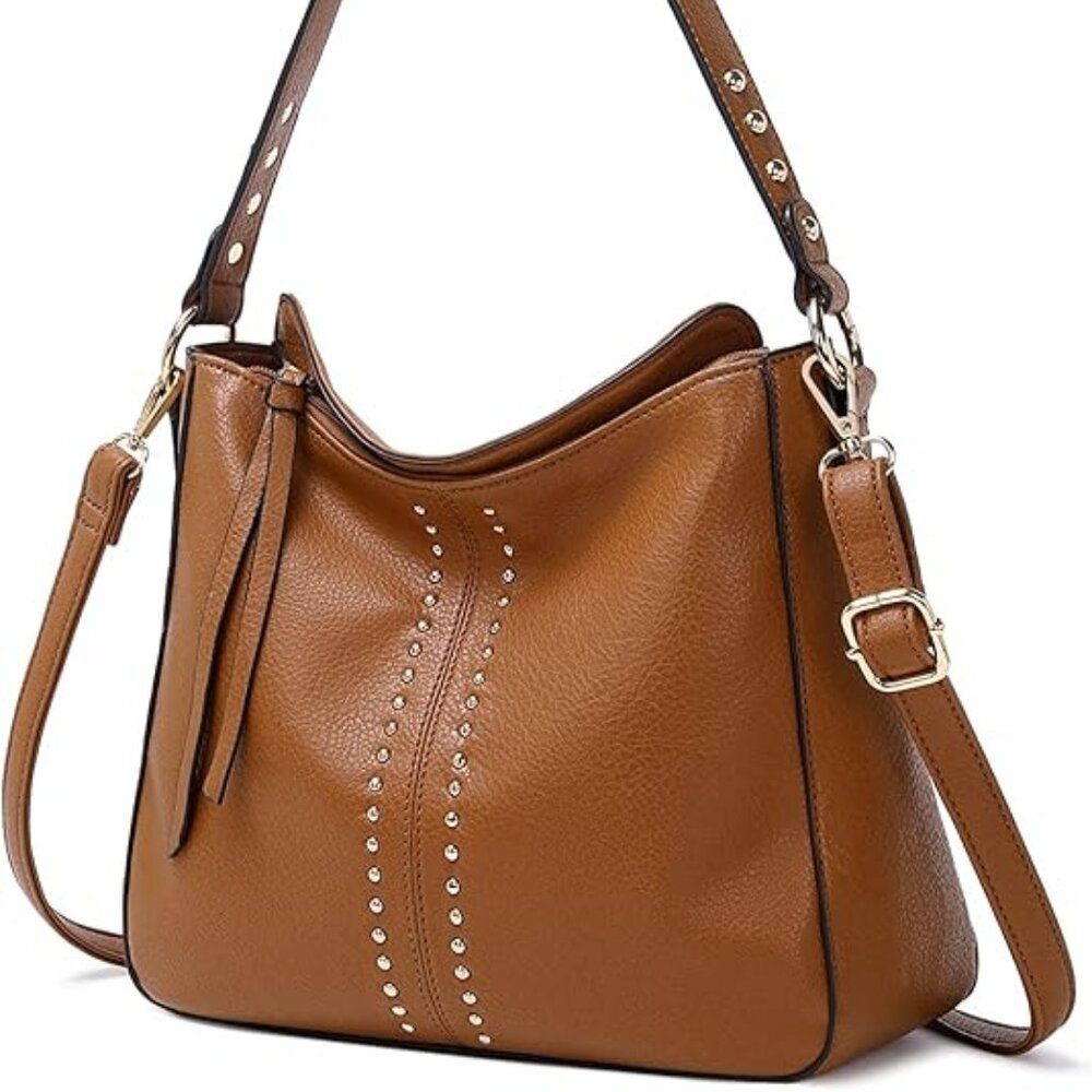 Hobo Crossbody Shoulder Bag Vegan Leather Medium Size Women's Purse Satchel